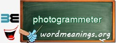 WordMeaning blackboard for photogrammeter